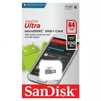 Карта памяти "SanDisk Ultra" micro SDHC/micro SDXC UHS-I 64GB (Арт - SDSQUNR-064G-GN3MN)