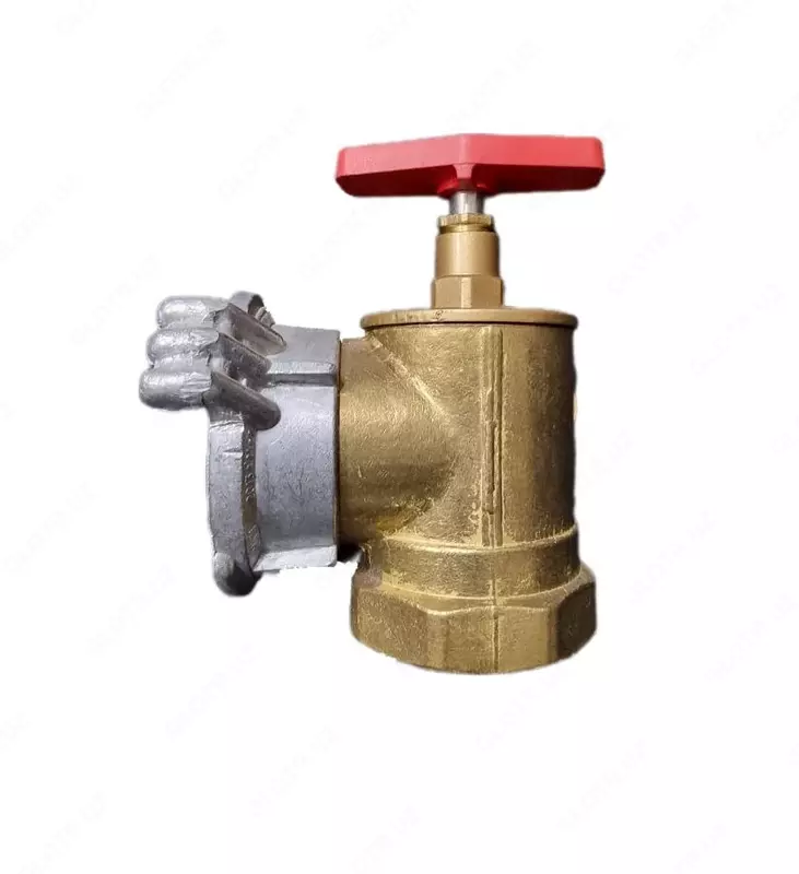 Пожарный рукавной Вентиль 90 град. — Кран угловой 50 (Латунь) Россия