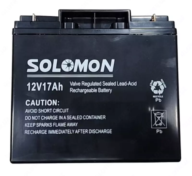 Гелевый Аккумулятор Solomon -12v17AH (Свинцово-кислотный) Черный