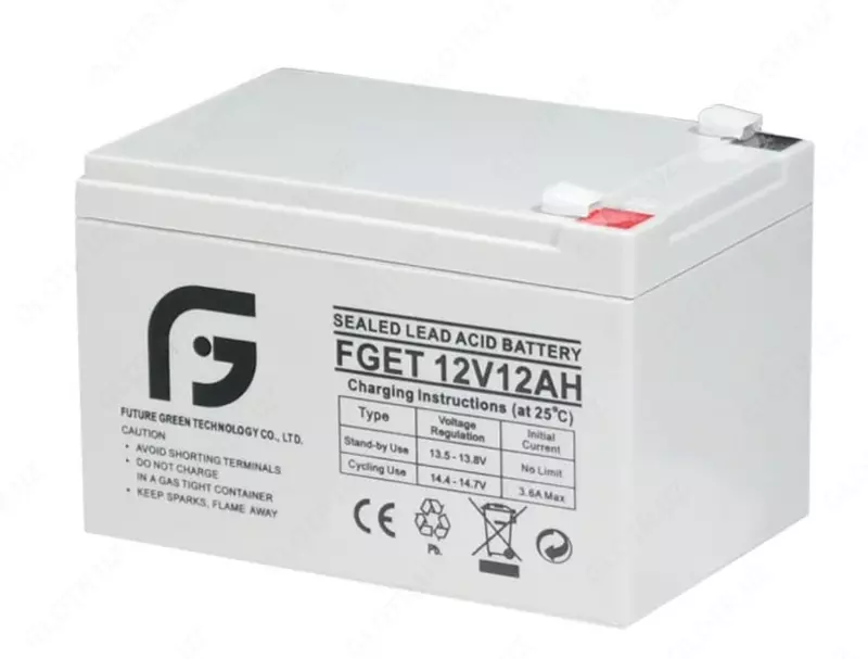 Аккумулятор FGET-12v 12AH (Свинцово-кислотный) Белый