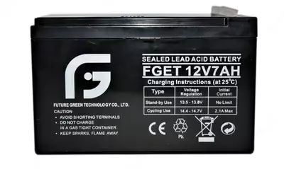 Аккумулятор FGET-12v 7AH (Свинцово-кислотный) Черный