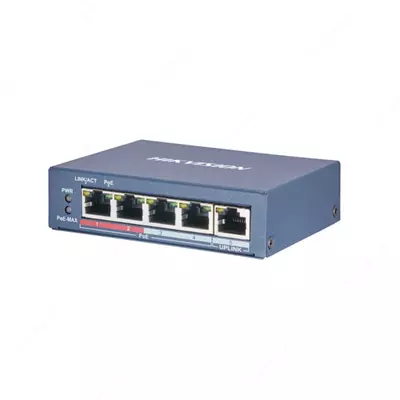 "HIKVISION DS-3E0505P-E/M" PoE bilan boshqarilmaydigan Switch 4 port