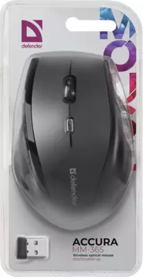 Simsiz optik sichqonchani Defender Accura MM-365 qora
