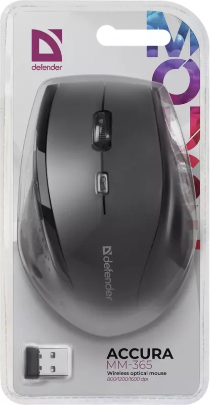 Simsiz optik sichqonchani Defender Accura MM-365 qora - {0} so'mdan