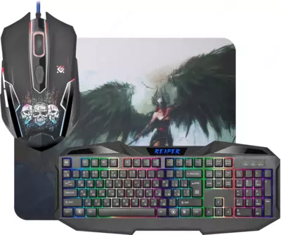 O'yinlar to'plami Defender Reaper MKP-018 RU, sichqoncha+klaviatura+pad