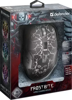 Проводная игровая мышь Defender FrostBite GM-043 оптика,6кнопок,2400dpi