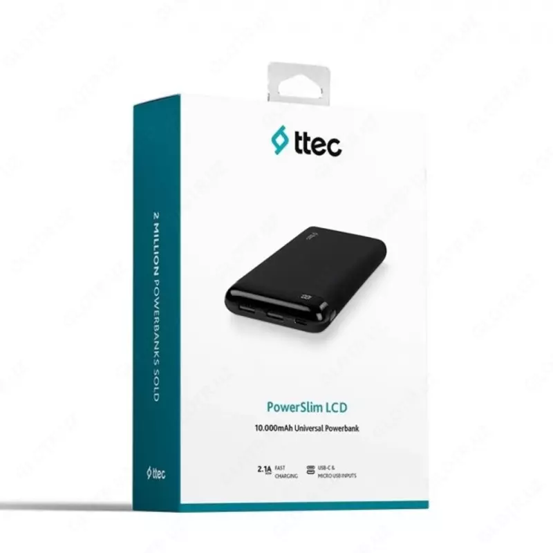 Универсальная мобильная батарея Ttec 10000mAh PowerSlim Black (2BB183S)
