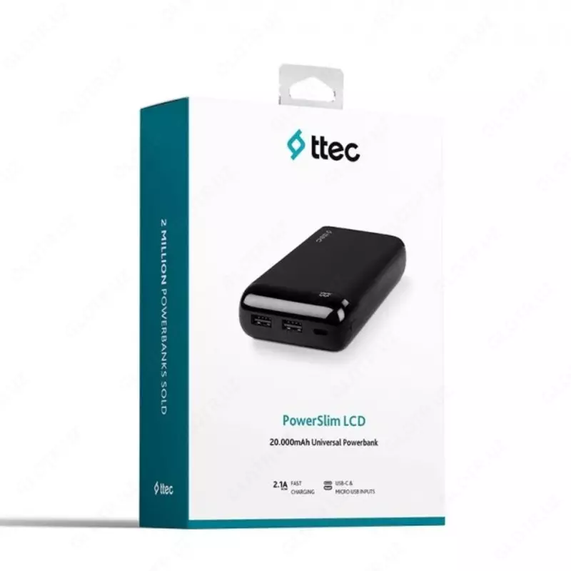 Универсальная мобильная батарея Ttec 20000mAh PowerSlim Black (2BB184S)