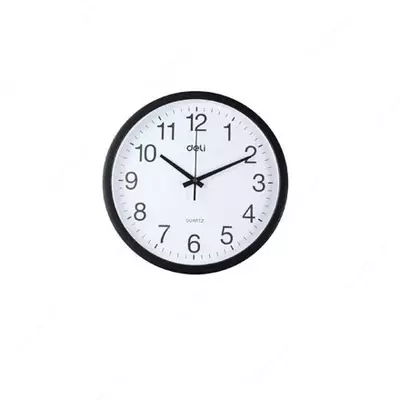 Часы настенные круглые (черные) диаметр 36,5 Deli 9006