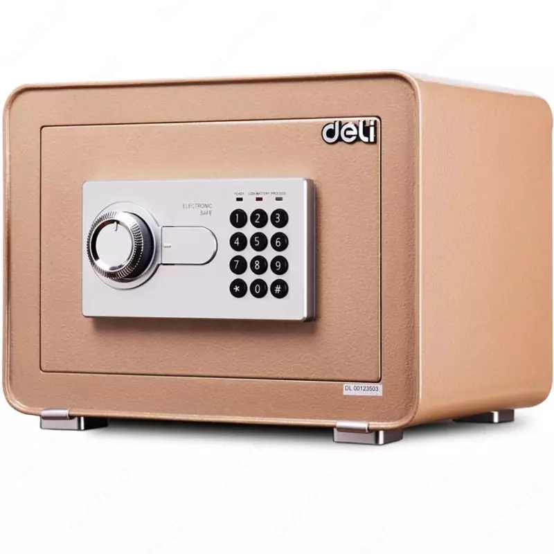 Сейф Deli 4082 golden /350*250*250/12кг