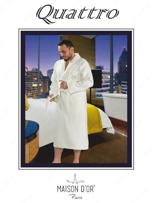Мужской махровый халат Maison Dor Paris (белый) - 600 000 сум