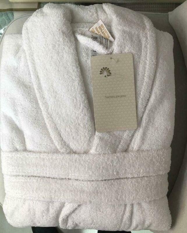 Мужской махровый халат большого размера (белый) - 320 000 сум