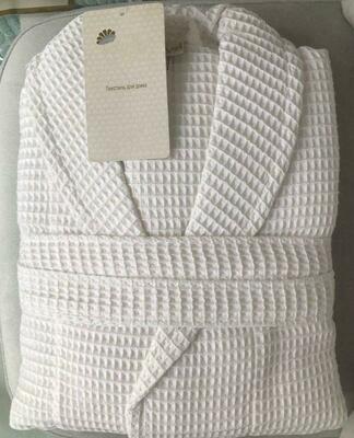 Мужской вафельный халат большого размера (белый)