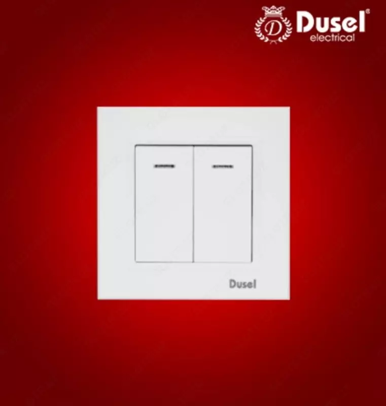 Выключатель двухклавишный Dusel DU-77