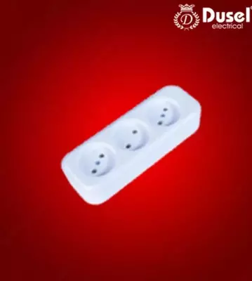 Колодка-розетка для удлинителя (3 гнезда) "Dusel" DL BI 1