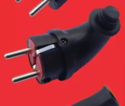 Электрическая угловая вилка для удлинителя (каучук) "Dusel" Du-117