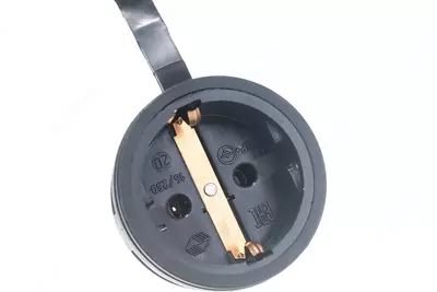 Электрическая штепсельная розетка (каучук) "Dusel" Du-118, 16A, 250B, IP44, с заземлением, крышкой (Черная)