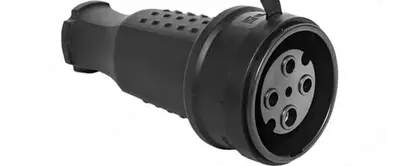 Uzatma kabeli uchun elektr rozetkasi (rezina) "Dusel" Du-120, 32A, 400B, 3p+PE, IP44 (Qora)