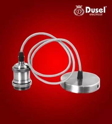 Dekorativ kartridj (dumaloq) "Dusel" E27, 60 Vt, alyuminiy (kumush)