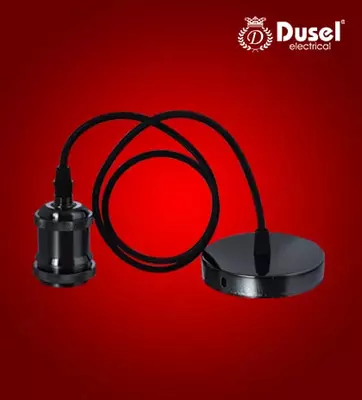 Декоративный патрон (круглый) "Dusel" Е27, 60 Вт, алюминий (Black)
