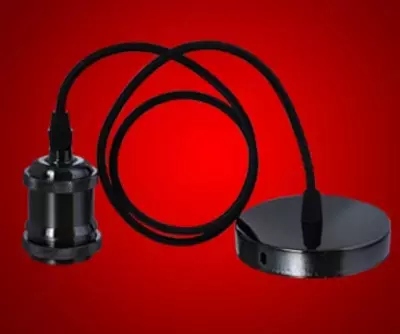 Dekorativ rozetka (dumaloq) "Dusel" E27, 60 Vt, alyuminiy (qora)