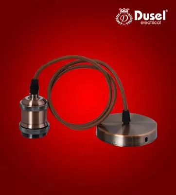 Dekorativ rozetka (dumaloq) "Dusel" E27, 60 Vt, alyuminiy (Choco)