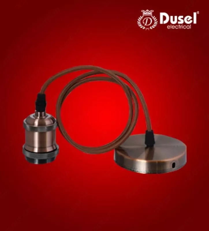 Декоративный патрон (круглый) "Dusel" Е27, 60 Вт, алюминий (Choco)