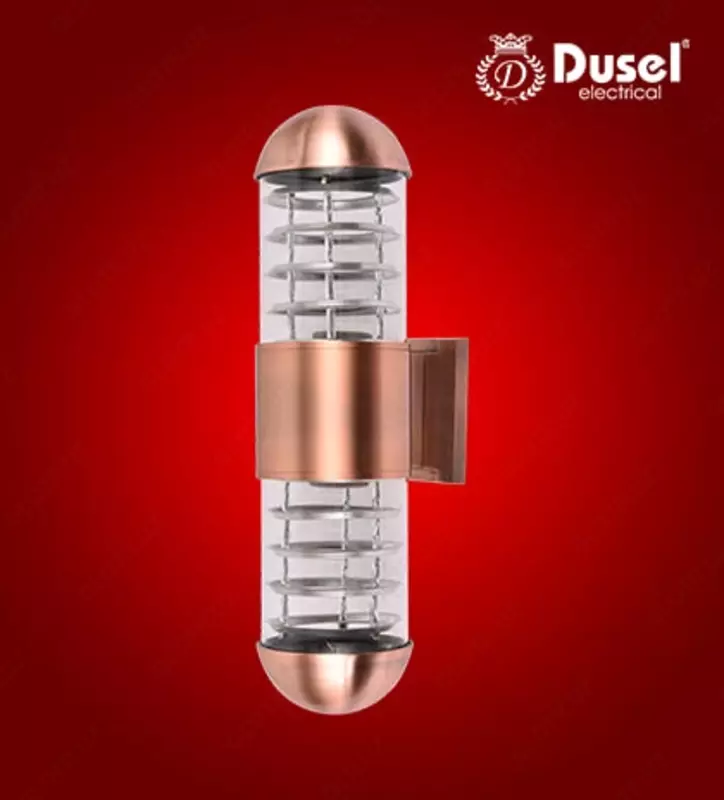 Настенный бра-светильник "Dusel" Luxury 001, Е27х2, IP54, металл/стекло (Red Bronze) NEW