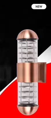 Devor uchun qandil "Dusel" Luxury 001, E27x2, IP54, metall/shisha (Qizil bronza) YANGI