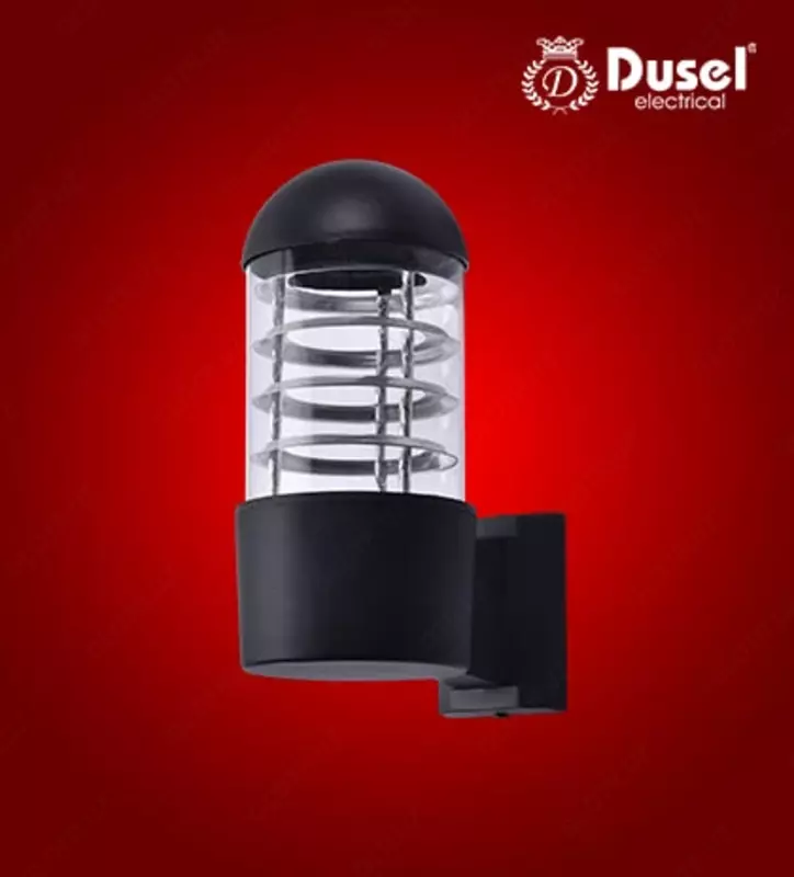 Devor uchun qandil "Dusel" Luxury 004, E27x1, IP54, metall/shisha (qum qora) YANGI