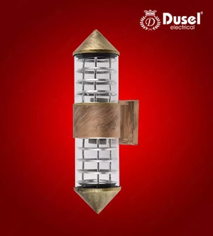 Настенный бра-светильник "Dusel" Luxury 007, Е27х2, IP54, металл/стекло (Sweep Bronze) NEW