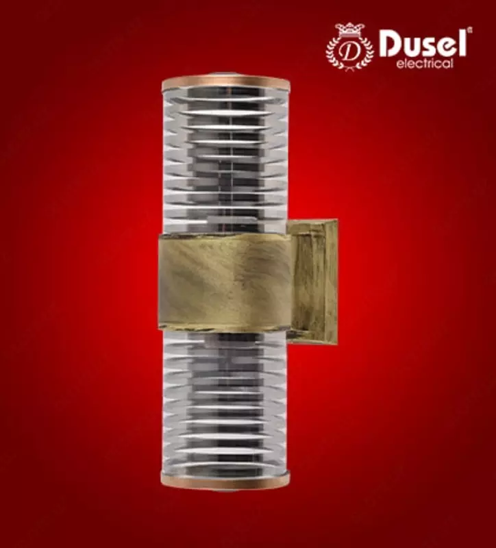 Настенный бра-светильник "Dusel" Luxury 009, Е27х2, IP54, металл/стекло (Sweep Bronze) NEW
