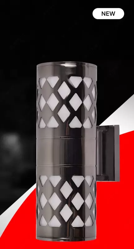 Devor uchun qandil "Dusel" Luxury 023, E27x2, IP54, metall/shisha (qora qurol) YANGI
