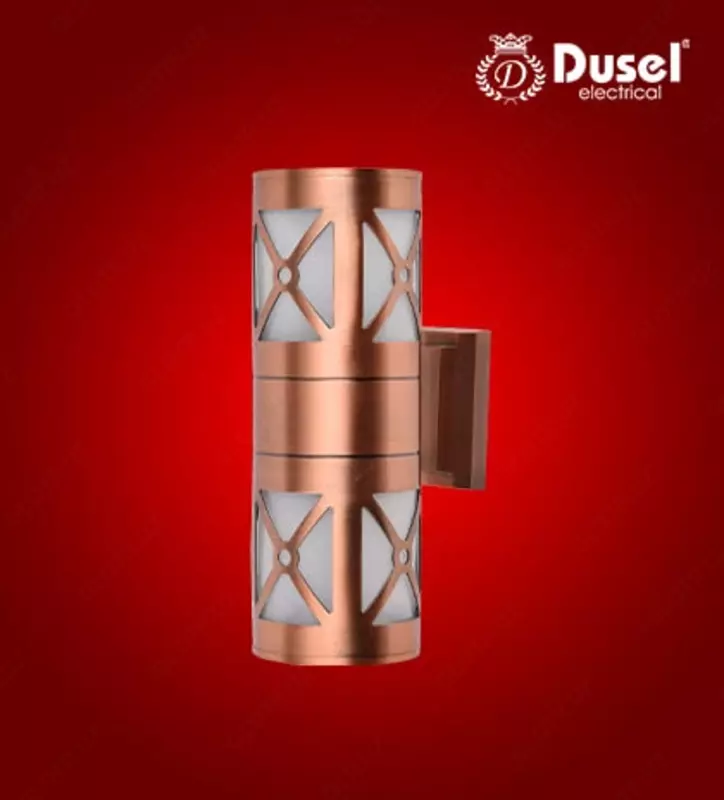 Настенный бра-светильник "Dusel" Luxury 027, Е27х2, IP54, металл/стекло (Red Bronze) NEW