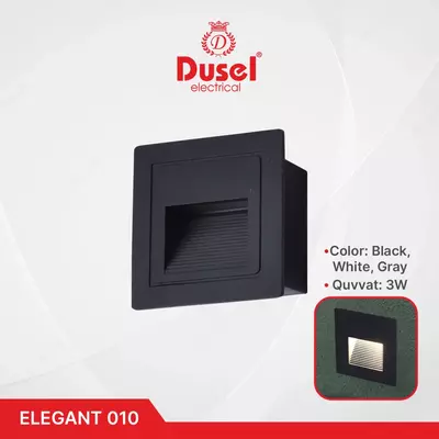 Настенный бра-светильник "Dusel" Elegant 010, 3W, 3500К, 110-265 В (Black, White, Gray)