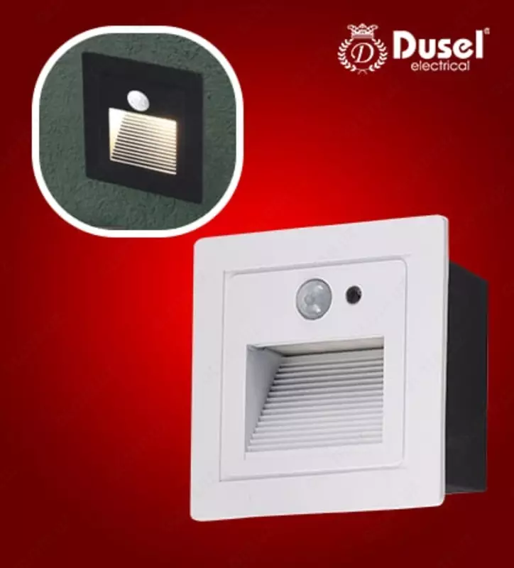 Настенный бра-светильник "Dusel" Elegant 011, 3W, 3500К, 110-265 В (Black, White, Gray)