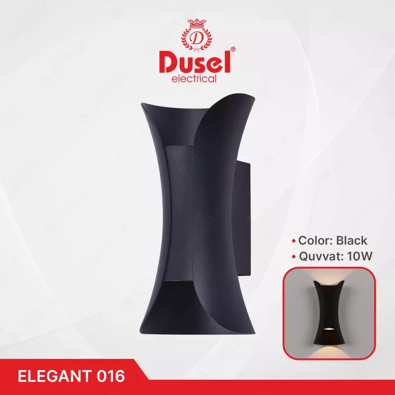 Devor chiroqlari "Dusel" Elegant 016, 10W, 3500K, 110-265 V (Qora)