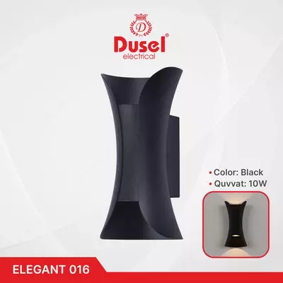 Devor chiroqlari "Dusel" Elegant 016, 10W, 3500K, 110-265 V (Qora)