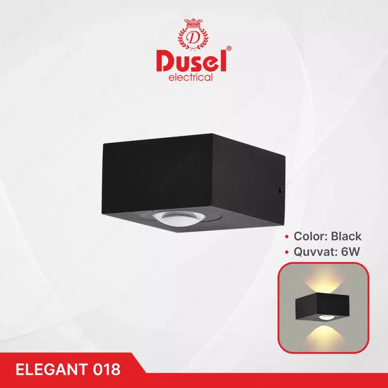 Devor chiroqlari "Dusel" Elegant 018, 6W, 3500K, 110-265 V (Qora)