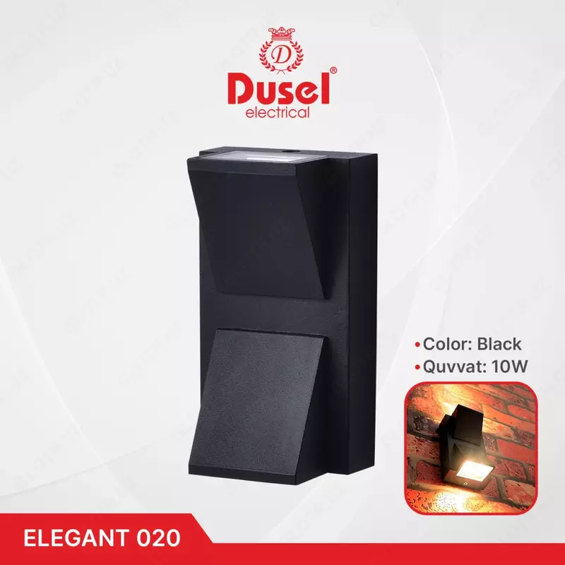 Devor chiroqlari "Dusel" Elegant 020, 10W, 3500K, 110-265 V (Qora)