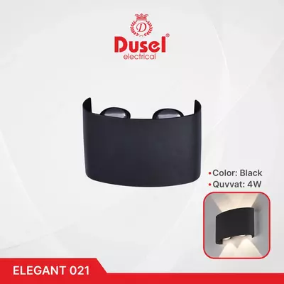 Devor chiroqlari "Dusel" Elegant 021, 4W, 3500K, 110-265 V (Qora)