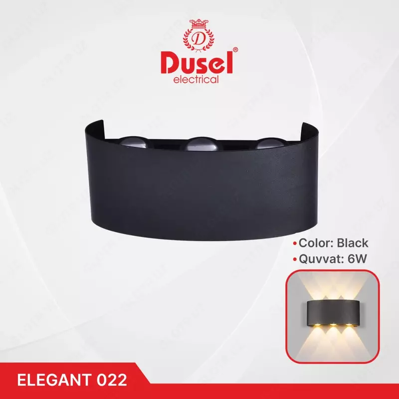 Devor chiroqlari "Dusel" Elegant 022, 6W, 3500K, 110-265 V (Qora)