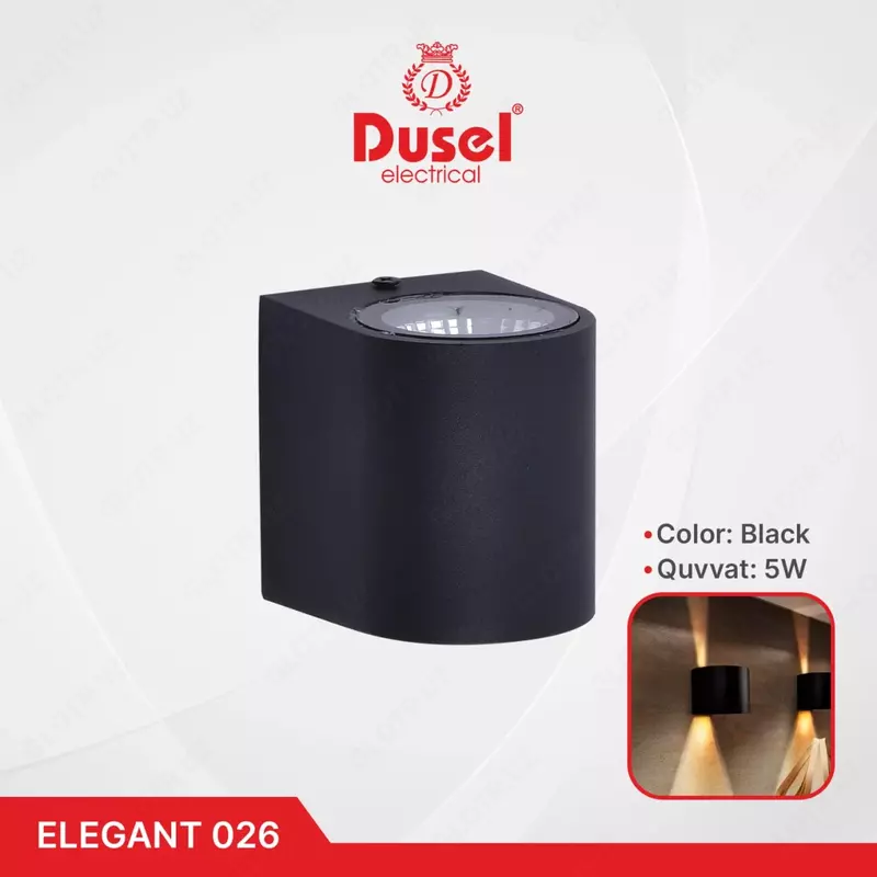 Devor chiroqlari "Dusel" Elegant 026, 5W, 3500K, 110-265 V (Qora)