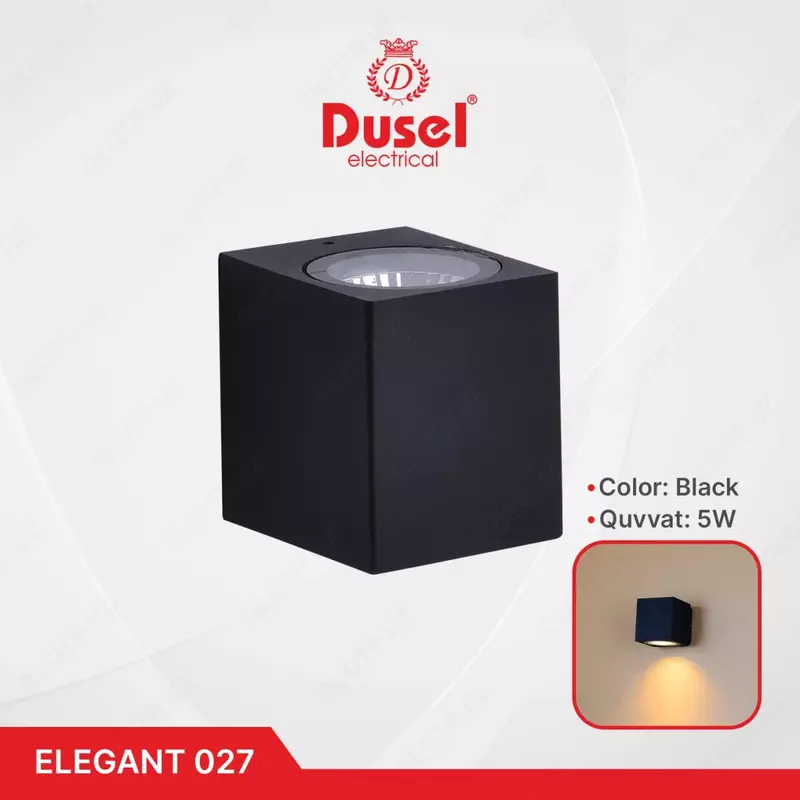Devor chiroqlari "Dusel" Elegant 027, 5W, 3500K, 110-265 V (Qora)