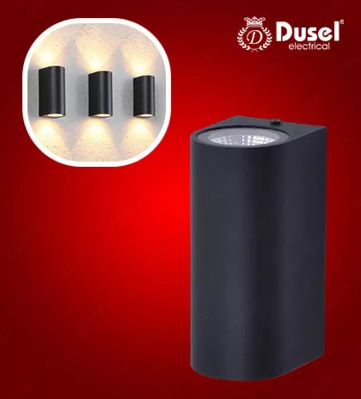Devor chiroqlari "Dusel" Elegant 028, 10W, 3500K, 110-265 V (qora)