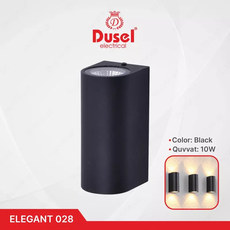 Devor chiroqlari "Dusel" Elegant 028, 10W, 3500K, 110-265 V (qora)
