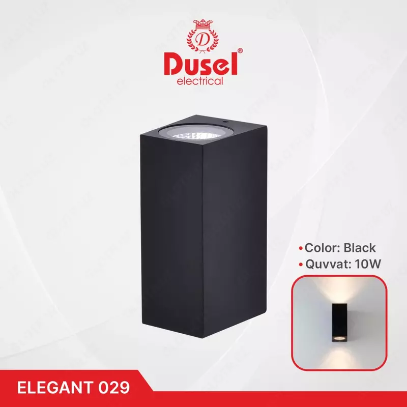 Devor chiroqlari "Dusel" Elegant 029, 10W, 3500K, 110-265 V (Qora)