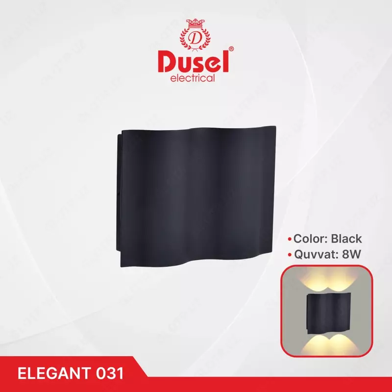 Devor chiroqlari "Dusel" Elegant 031, 8W, 3500K, 110-265 V (Qora)