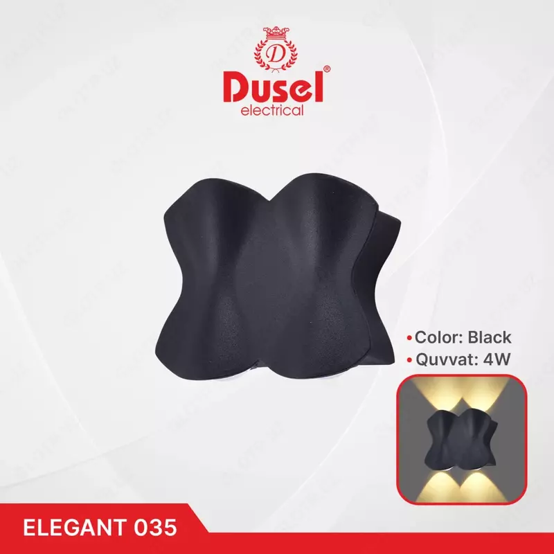 Devor chiroqlari "Dusel" Elegant 035, 4W, 3500K, 110-265 V (qora)