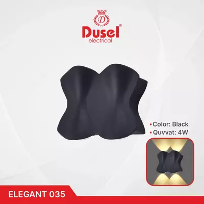 Devor chiroqlari "Dusel" Elegant 035, 4W, 3500K, 110-265 V (qora)